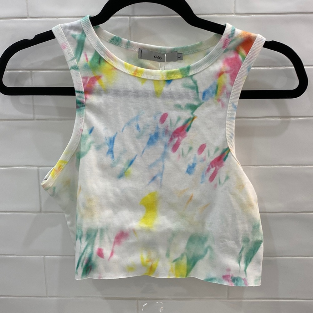 Tie die cropped tank top